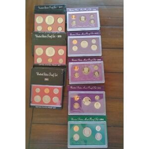 1977 1978 1981 1988 1989 1991 1993 1994 US MINT PROOF SETS LOT OF 8 SETS